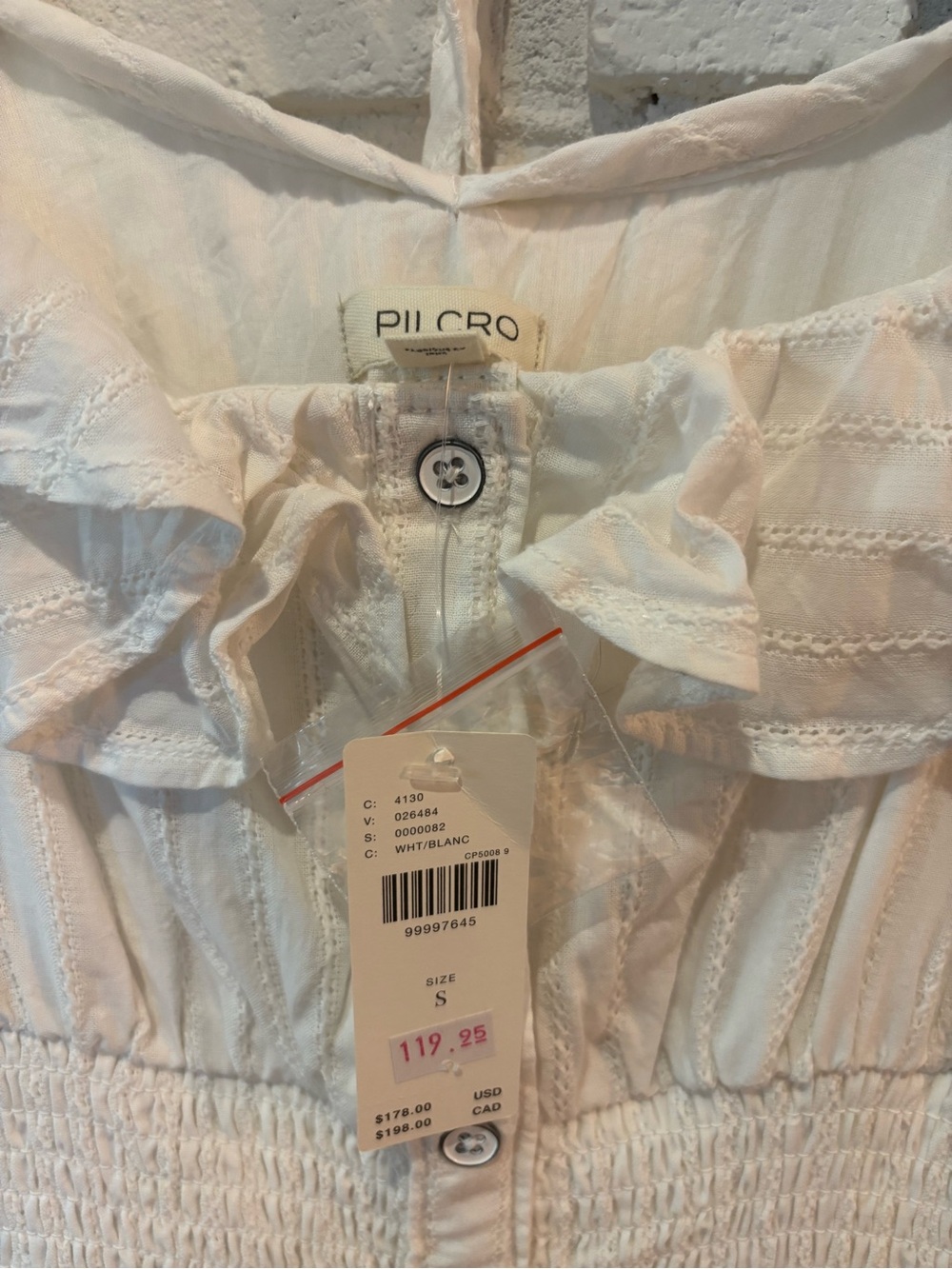 Anthropologie (Pilcro) White Ruffle-Trim Button-Front Maxi Dress Bohemian - Picture 4 of 6